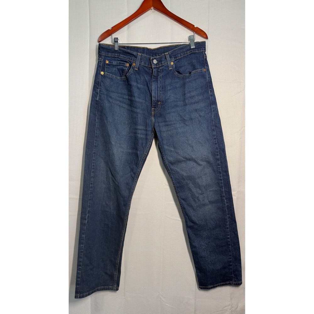 Levi's 505 Regular Fit‎ Jeans 36x30 Dark Wash Blue Straight Leg